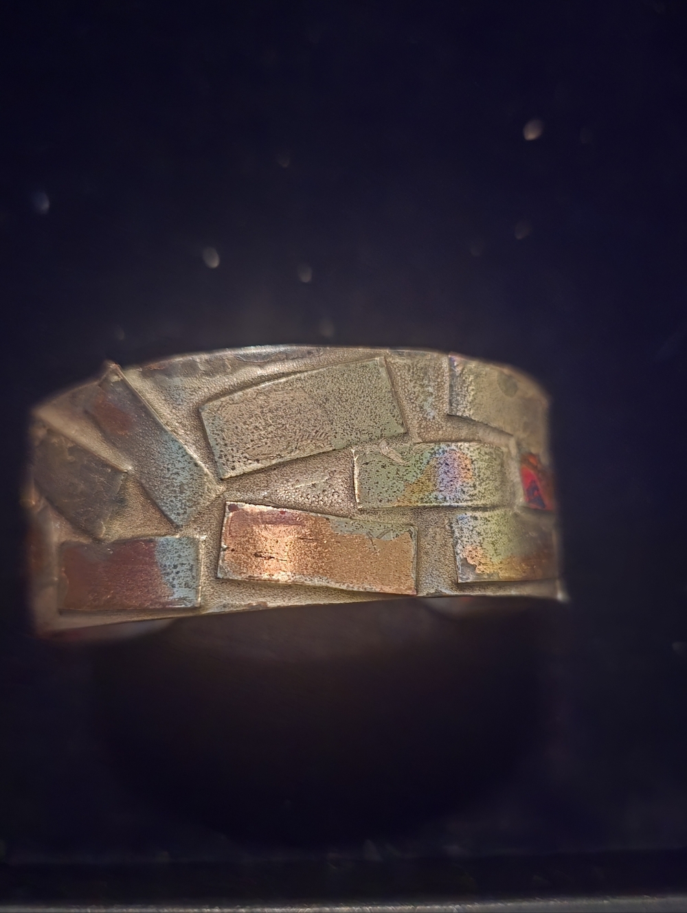 Vintage Brutalist Mixed Metal Cuff Bangle